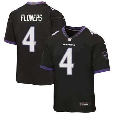 Zay Flowers Baltimore Ravens Nike Youth Alternate Game Jersey - Black