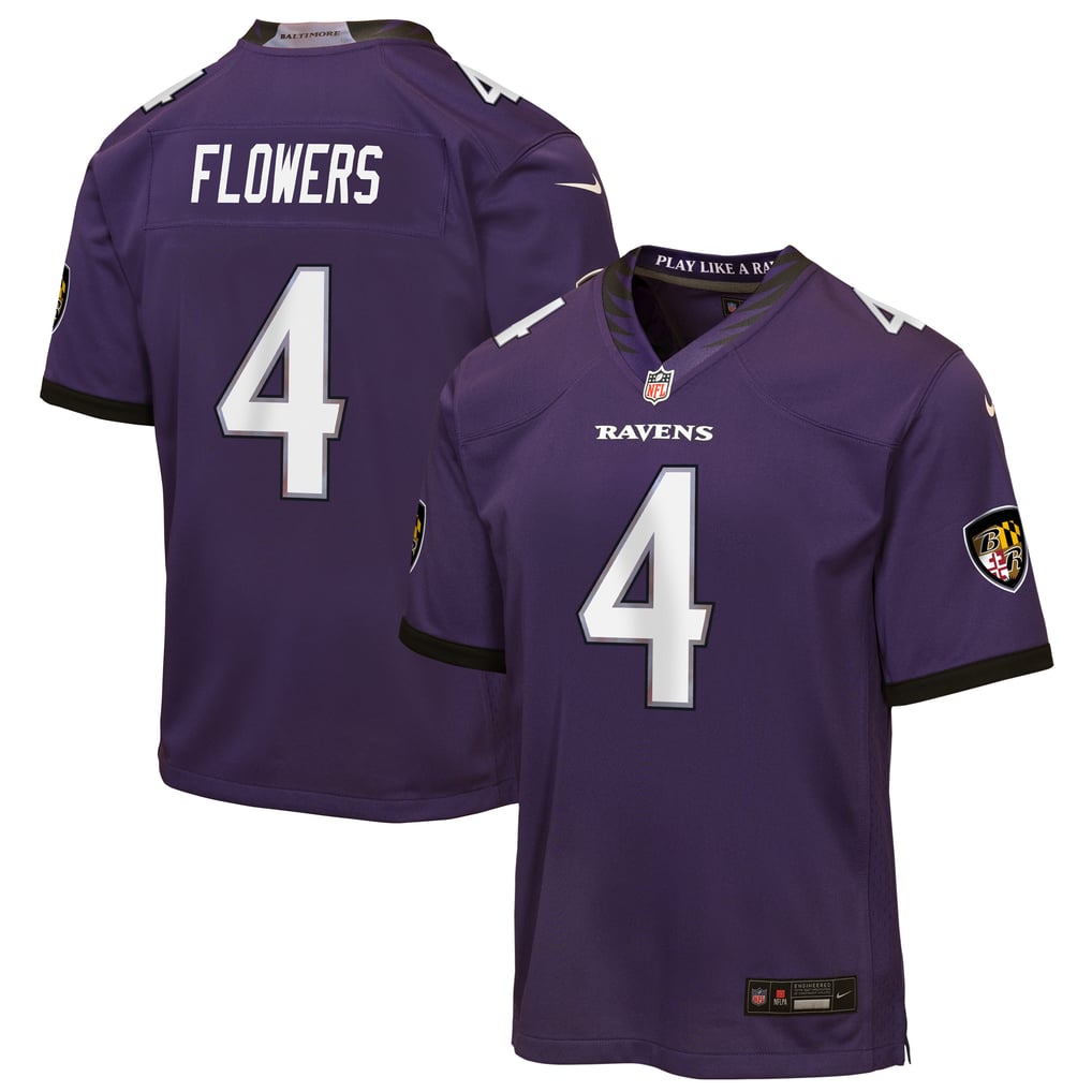 Zay Flowers Baltimore Ravens Nike Youth Game Jersey - Purple
