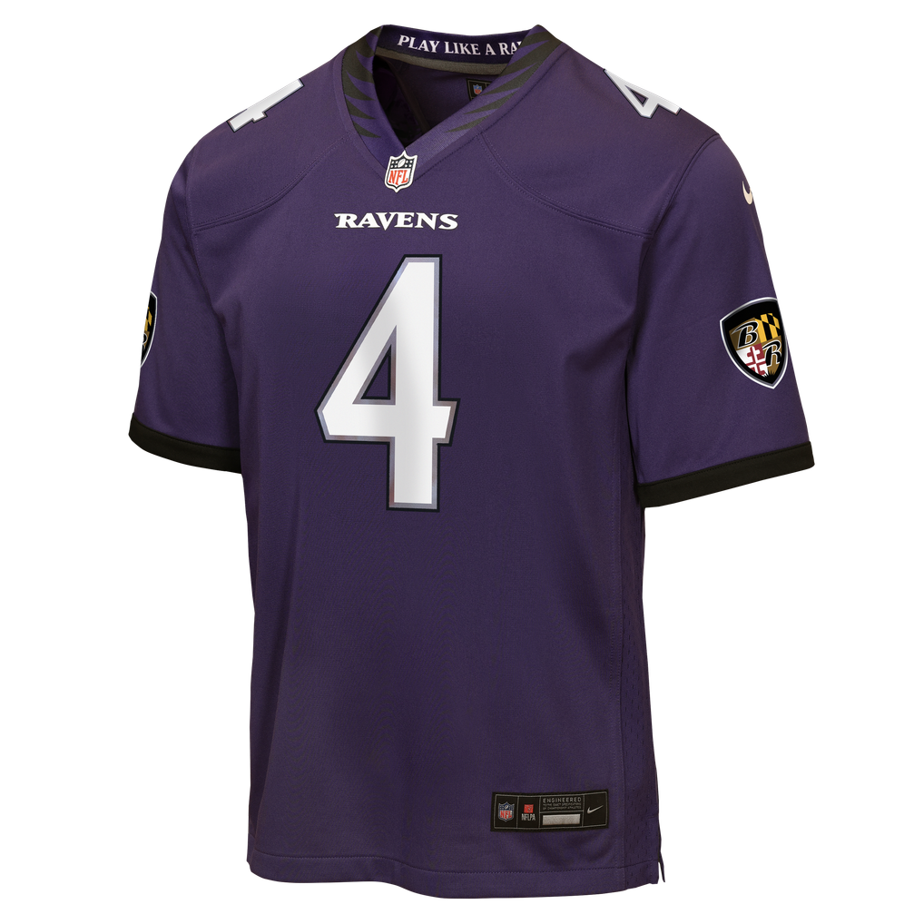 Zay Flowers Baltimore Ravens Nike Youth Game Jersey - Purple