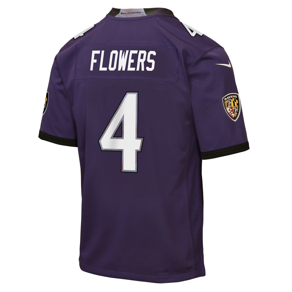 Zay Flowers Baltimore Ravens Nike Youth Game Jersey - Purple