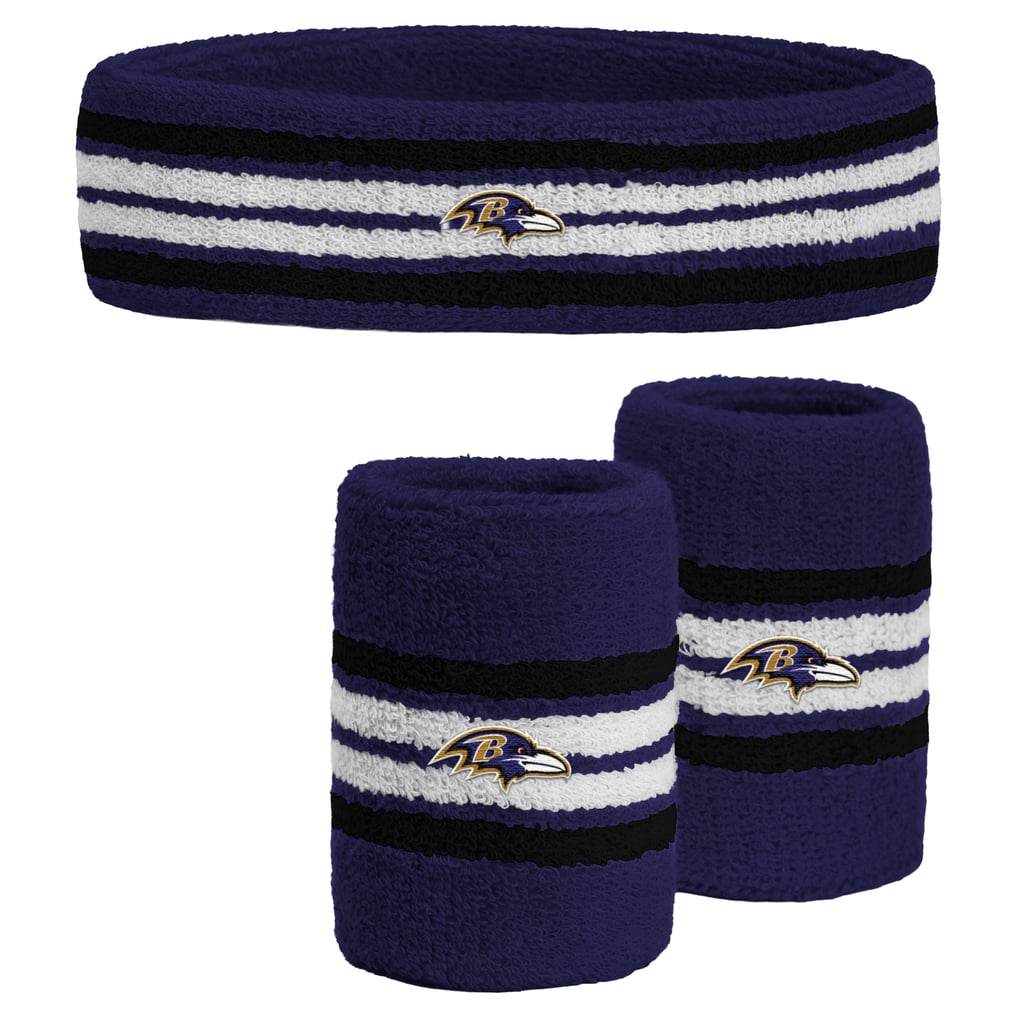  Baltimore Ravens PRO Compression Youth Team Stripe Three-Pack Headband and Wristbands Set - Purple