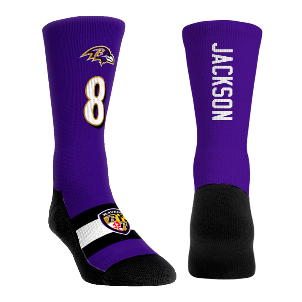 Lamar Jackson Baltimore Ravens Rock Em Youth 3-Pack Crew Socks Set - 