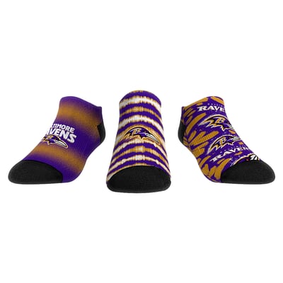  Baltimore Ravens Rock Em Youth Make Some Noise Three-Pack Low-Cut Socks Set - Purple