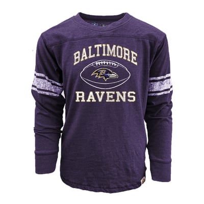 Baltimore Ravens Wes & Willy Youth Football Jersey Long Sleeve T-Shirt - Purple