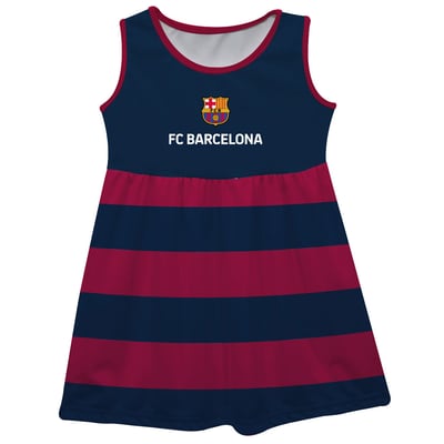Barcelona Vive La Fete Girls Toddler Striped Tank Top Dress - Navy