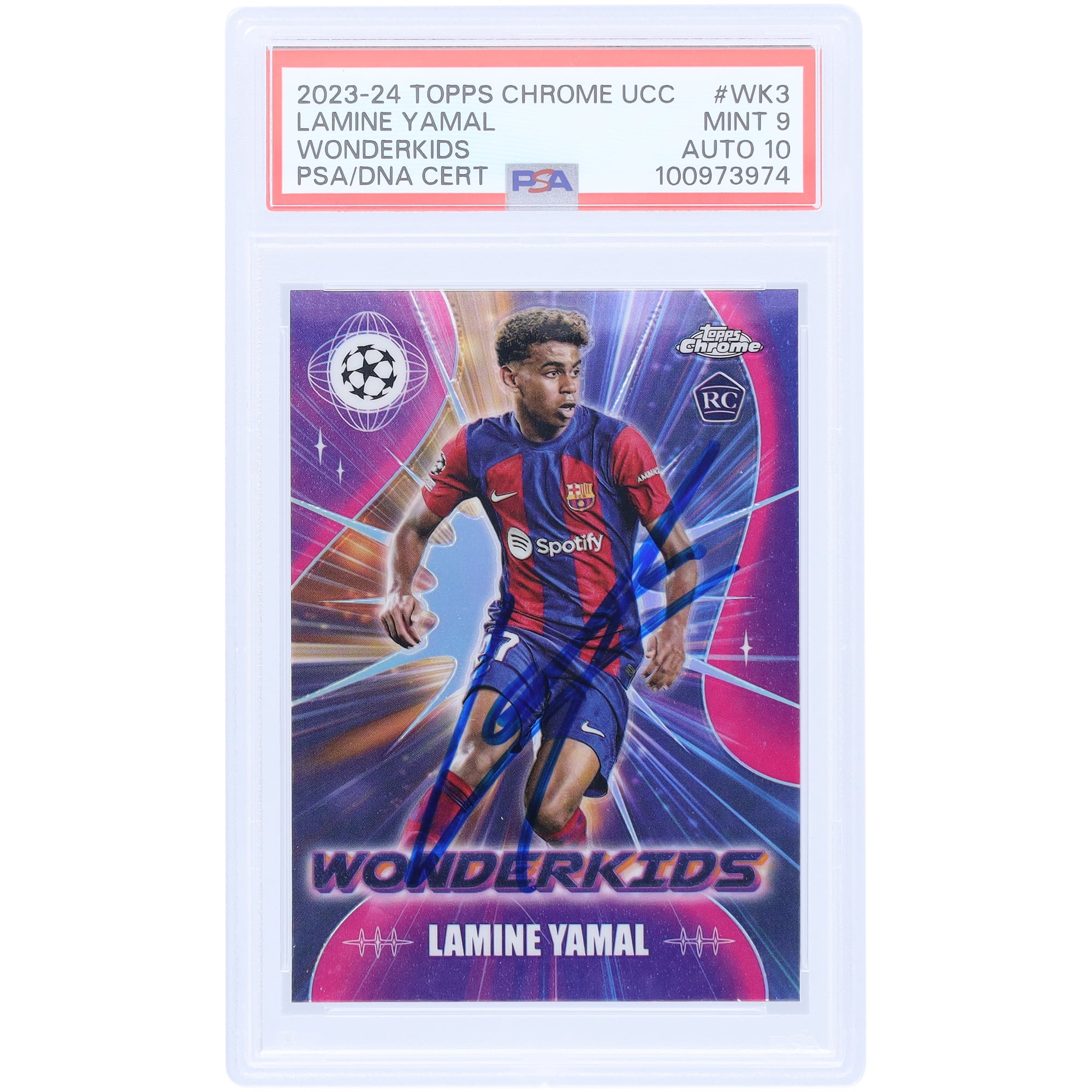 Lamine Yamal Barcelona Autographed 2023-24 Topps Chrome UCC