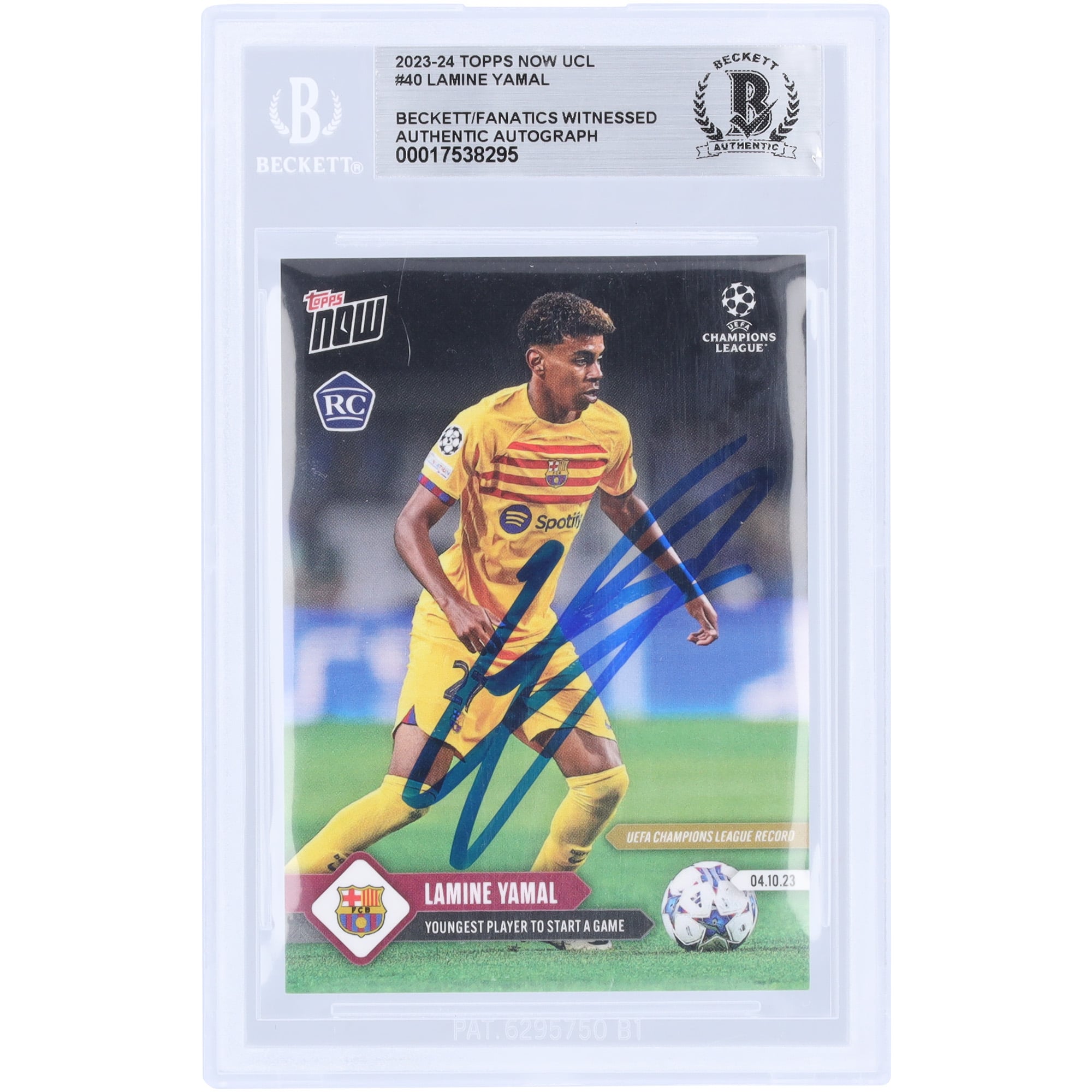 Lamine Yamal Barcelona Autographed 2023-24 Topps Now UEFA 