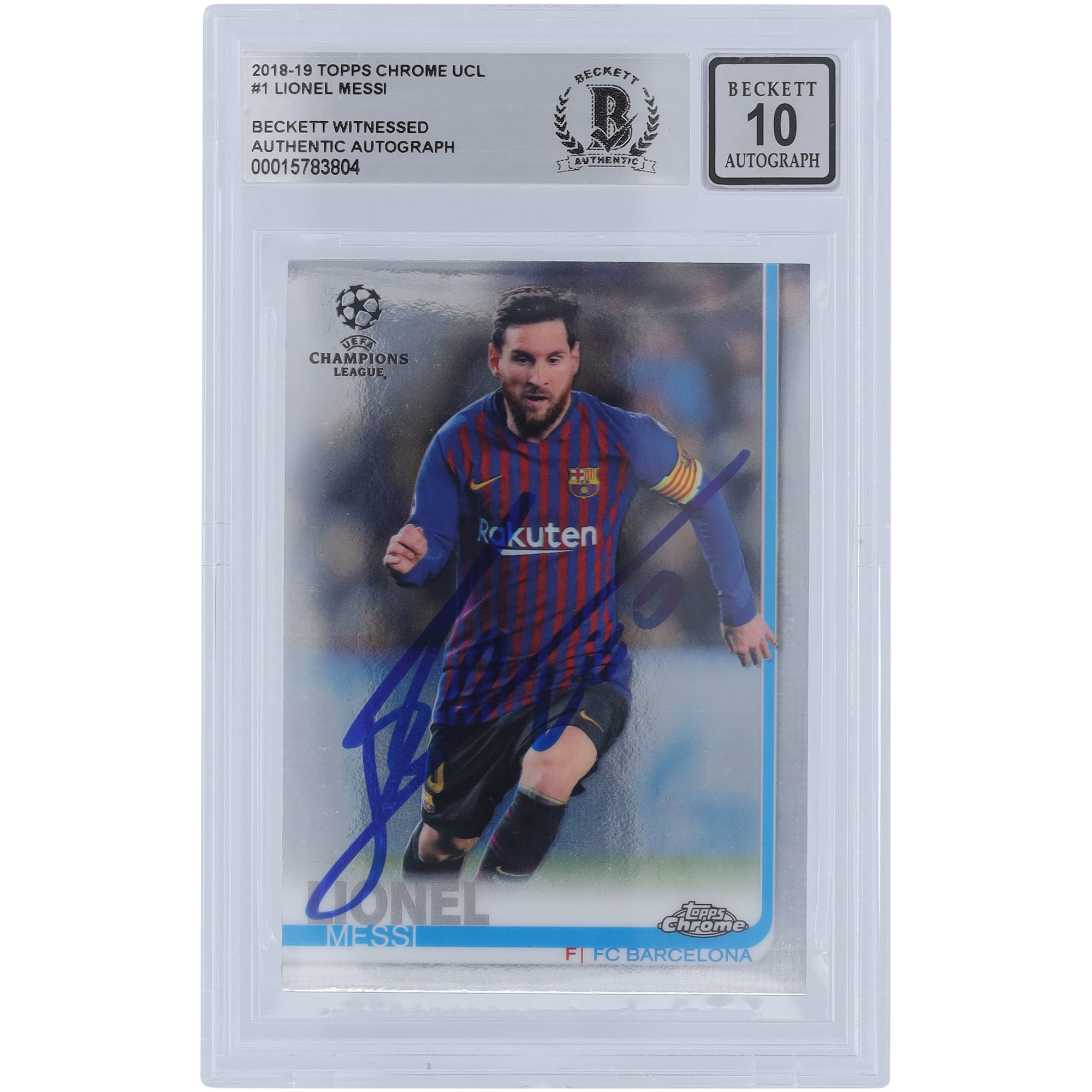 PSA10! LIONEL MESSI (BARCELONA) 2018-19 TOPPS CHROME UEFA 
