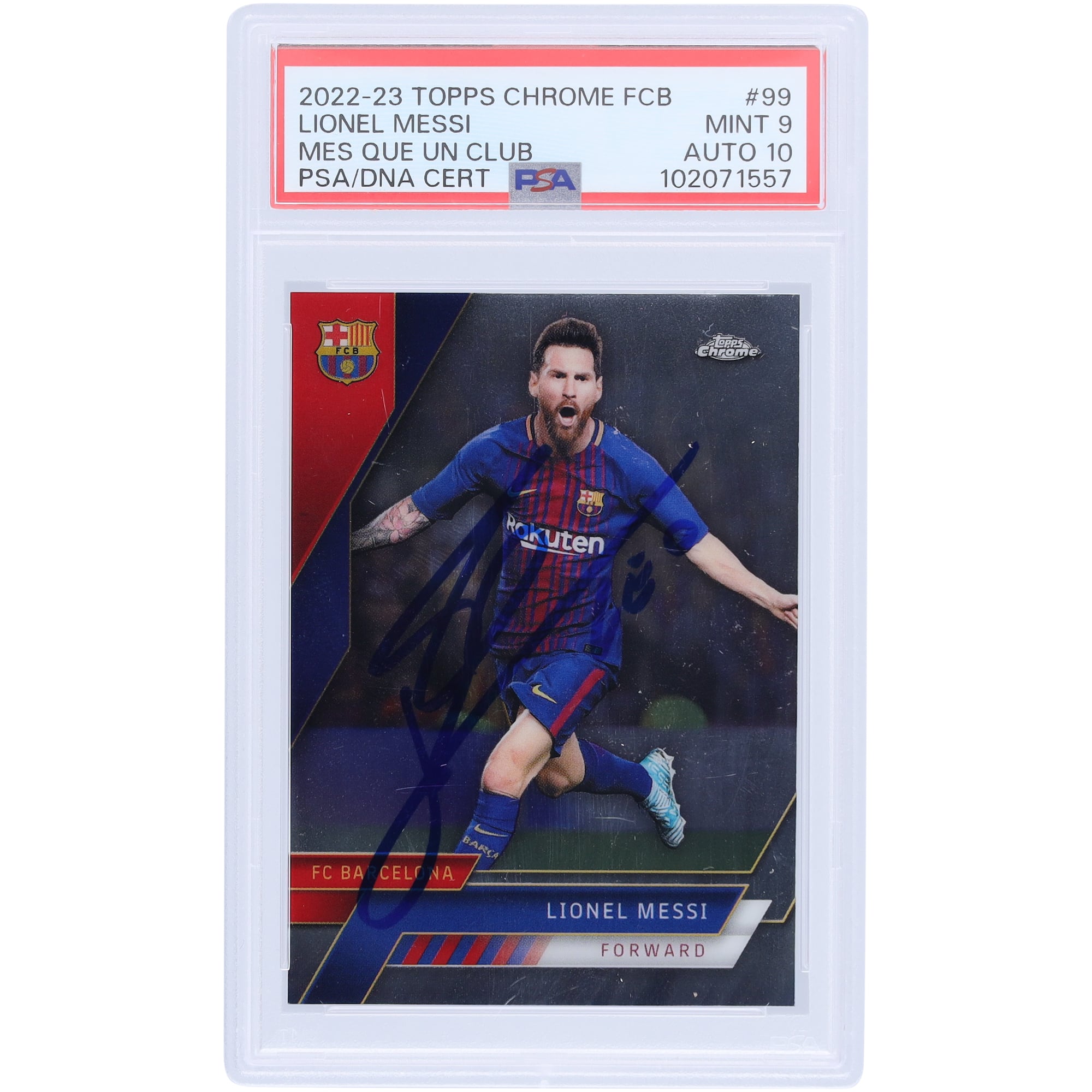 Lionel Messi Barcelona Autographed 2022-23 Topps Chrome FCB Mes 