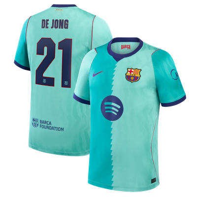 Frenkie de Jong Barcelona Nike 2026/27 Third Stadium Replica Jersey - Turquoise