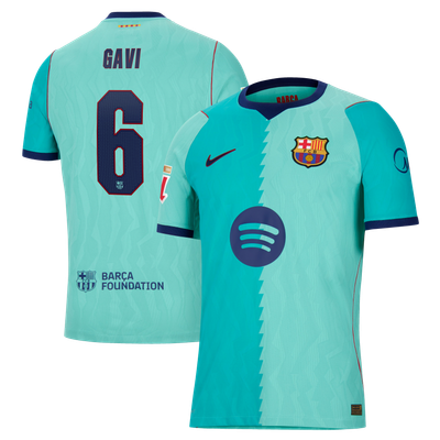 Gavi Barcelona Nike 2026/27 Third Match Authentic Jersey - Turquoise