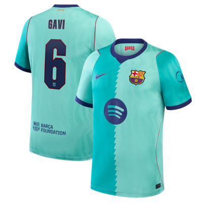 Gavi Barcelona Nike 2026/27 Third Stadium Replica Jersey - Turquoise
