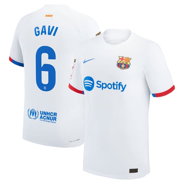Gavi Barcelona Nike 2023/24 Away Match Authentic Player Jersey - White