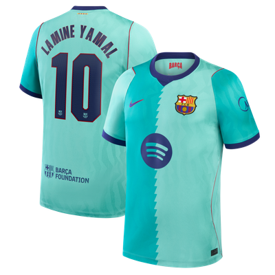 Lamine Yamal Barcelona Nike 2026/27 Third Stadium Replica Jersey - Turquoise