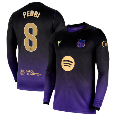 Pedri Barcelona Nike 2026/27 Away Stadium Replica Long Sleeve Jersey - Purple