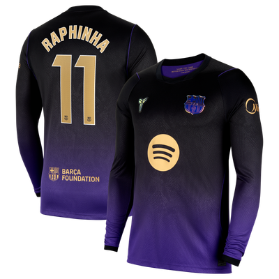 Raphinha Barcelona Nike 2026/27 Away Stadium Replica Long Sleeve Jersey - Purple