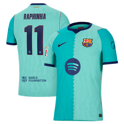 Raphinha Barcelona Nike 2026/27 Third Match Authentic Jersey - Turquoise