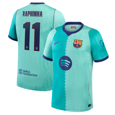Raphinha Barcelona Nike 2026/27 Third Stadium Replica Jersey - Turquoise