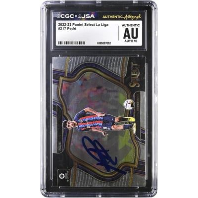 Pedri Barcelona Autographed 2022-23 Panini Select La Liga #217 CGC Authenticated AUTO 10 Card