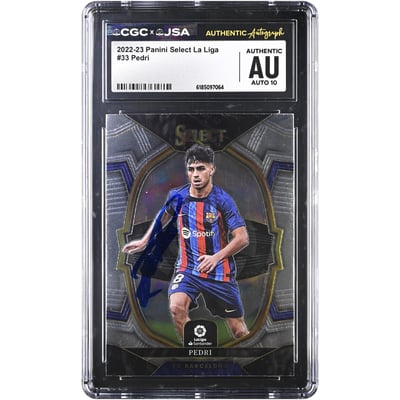 Pedri Barcelona Autographed 2022-23 Panini Select La Liga #33 CGC Authenticated AUTO 10 Card