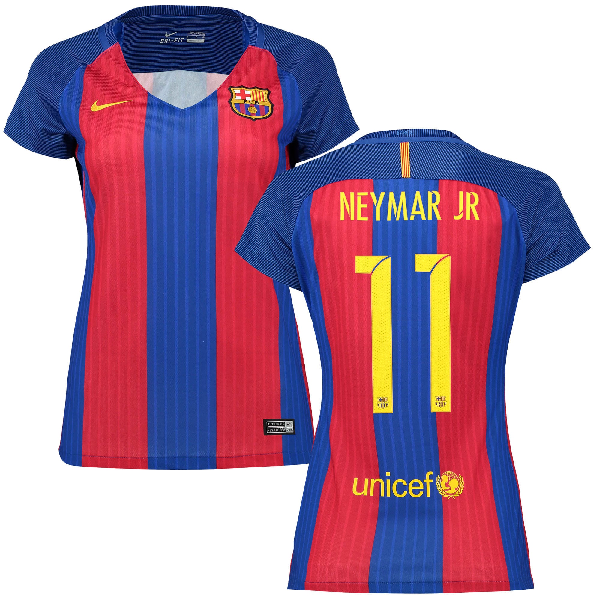Neymar Santos Barcelona Nike Women's 2016/17 Home Replica Player