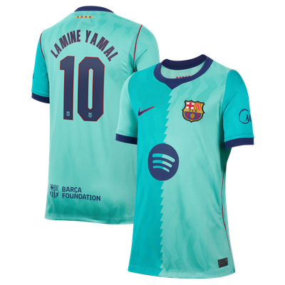 Lamine Yamal Barcelona Nike Youth 2026/27 Third Stadium Replica Jersey - Turquoise