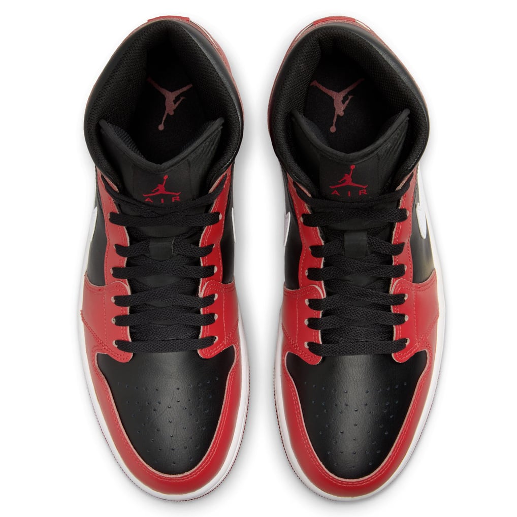 Men's Jordan Brand Black/Red Air Jordan 1 Mid Basketball Shoes