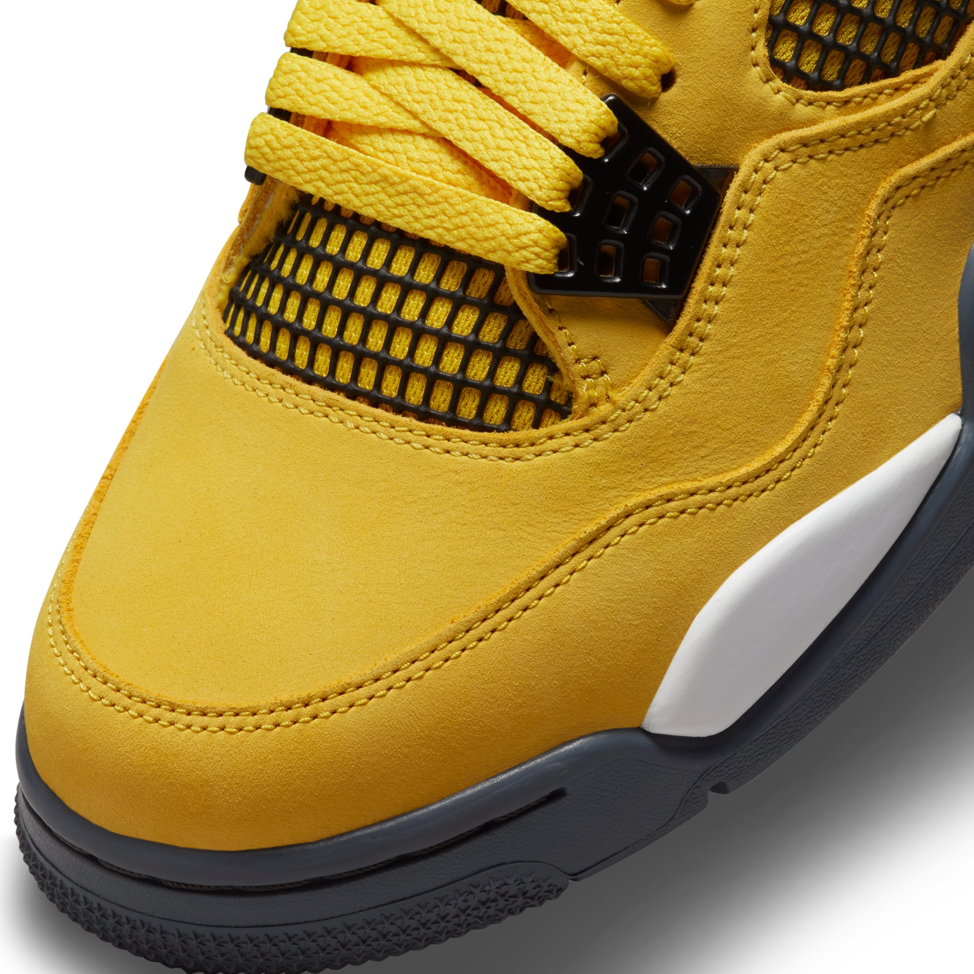 Men's Yellow/Gray Air Jordan 4 Retro Shoe