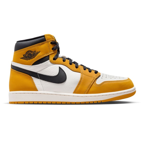 Jordan Yellow and White Sneakers Nike Air Jordan 1 Mid University Gold Yellow White BQ6472  main image 3