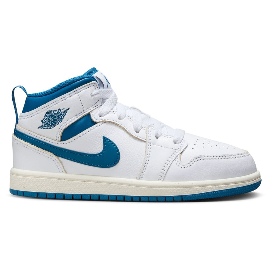 Preschool Jordan Brand White Air Jordan 1 Mid Sneakers