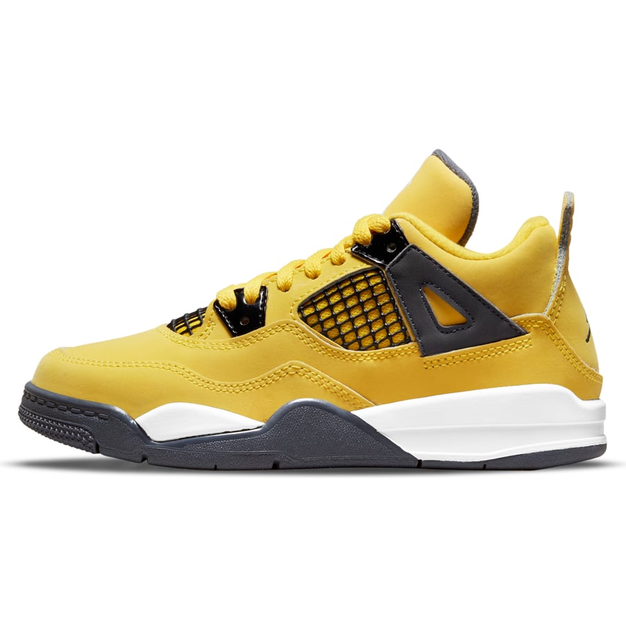 Preschool Yellow/Gray Air Jordan 4 Retro Shoe