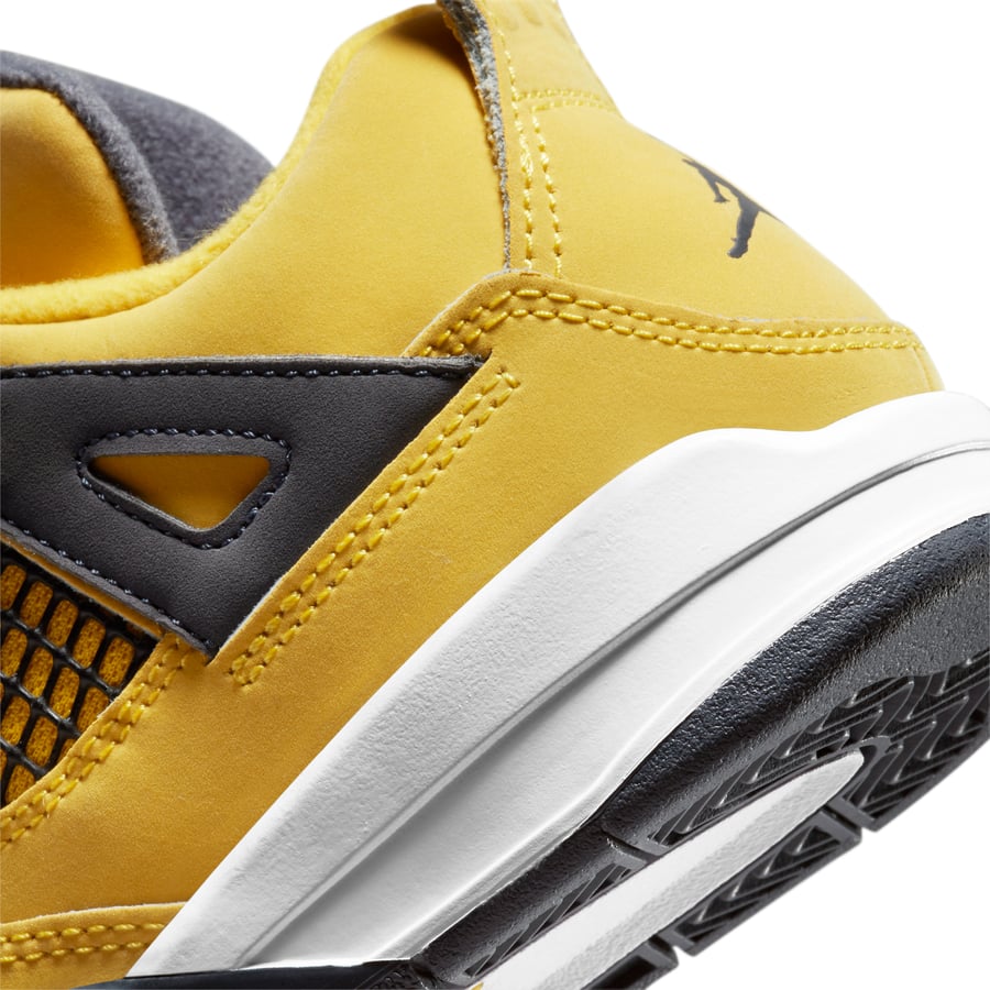Preschool Yellow/Gray Air Jordan 4 Retro Shoe