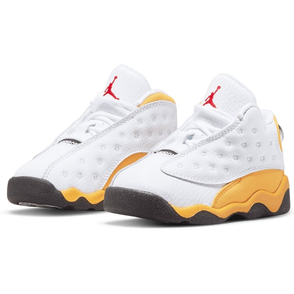 Toddler White/Yellow Air Jordan Retro 13 Shoe display picture 3