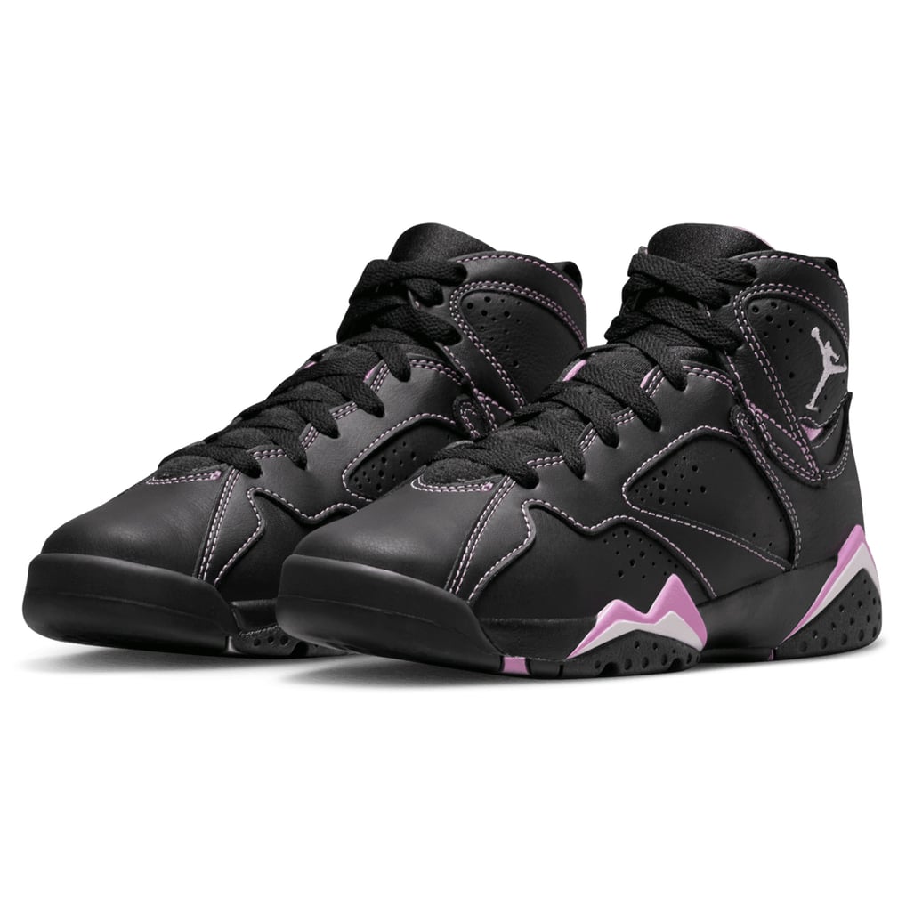 Youth Jordan Brand Black/Purple Air Jordan 7 Retro Shoe display picture 1