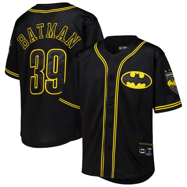 Batman Officially Licensed Boys T-Shirt – Black With Yellow Logo – 100% Cotton – Short Sleeve