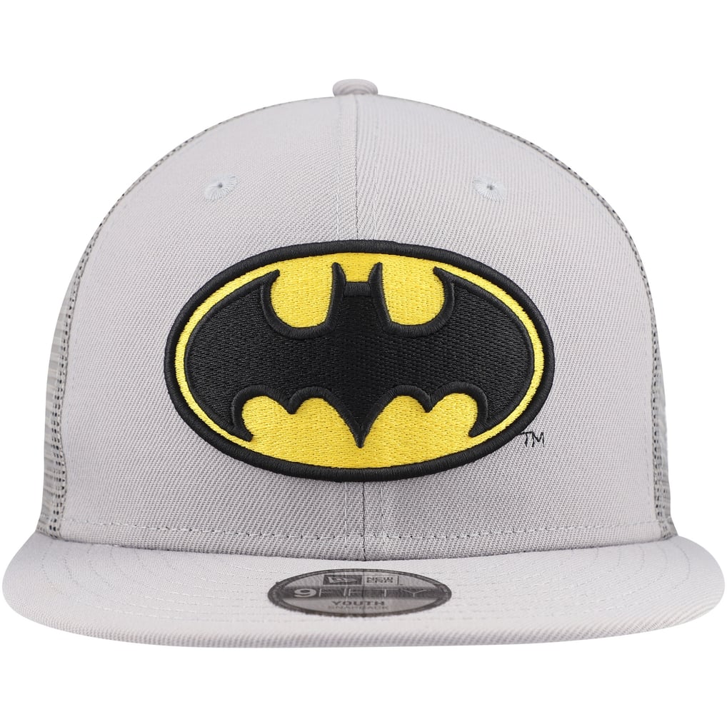 Batman New Era Youth 9FIFTY Trucker Snapback Hat - Gray
