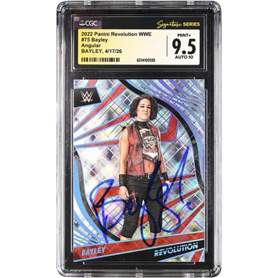 Bayley WWE Autographed 2022 Panini Revolution Angular #75 #/199 CGC Fanatics Witnessed Authenticated 9.5/10 Card