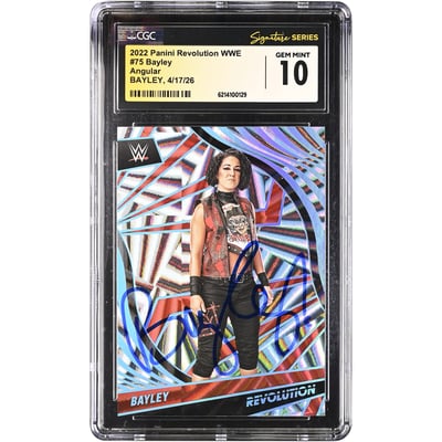 Bayley WWE Autographed 2022 Panini Revolution Angular #75 #/199 CGC Fanatics Witnessed Authenticated GEM MINT 10 Card