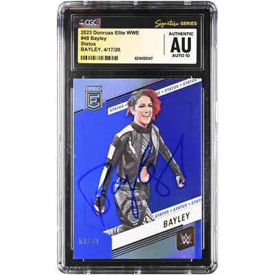 Bayley WWE Autographed 2023 Donruss Elite Status #48 #/80 CGC Fanatics Witnessed Authenticated AUTO 10 Card
