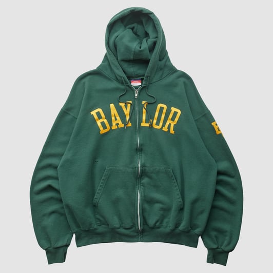 Baylor Bears Champion 2000s Hooded Full Zip Sweatshirt - Green - XL by Fanatics Real Vintage