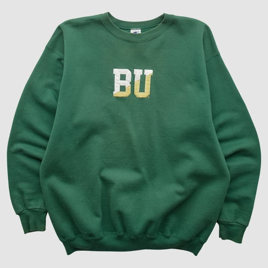 Baylor Bears Champion 2000s Pullover Sweatshirt - Green - L by Fanatics Real Vintage