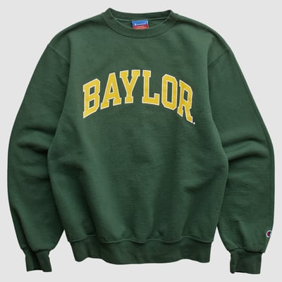 Baylor Bears Champion 2000s Pullover Sweatshirt - Green - XS by Fanatics Real Vintage