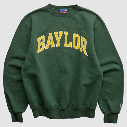 Baylor Bears Champion 2000s Pullover Sweatshirt - Green - XS by Fanatics Real Vintage