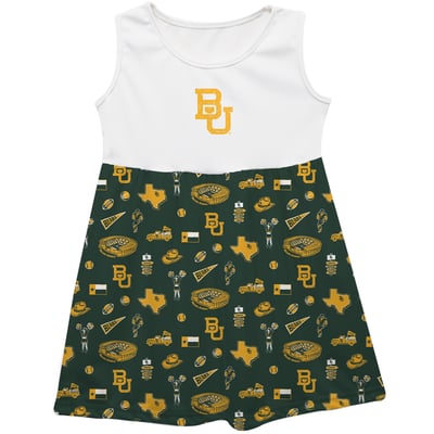  Baylor Bears Vive La Fete Girls Youth Impressions Artwork Tank Top Dress - Green