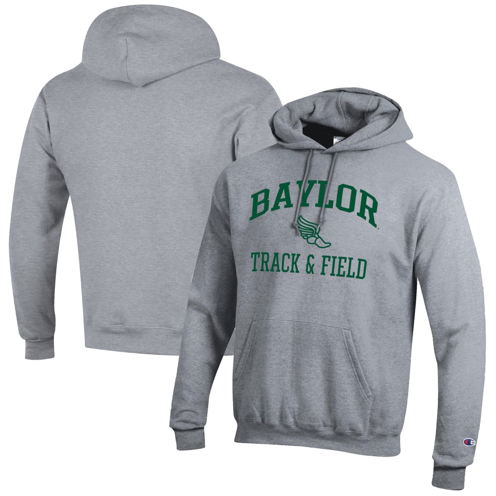  Baylor Bears Champion Track & Field Icon Powerblend Pullover Hoodie - Gray