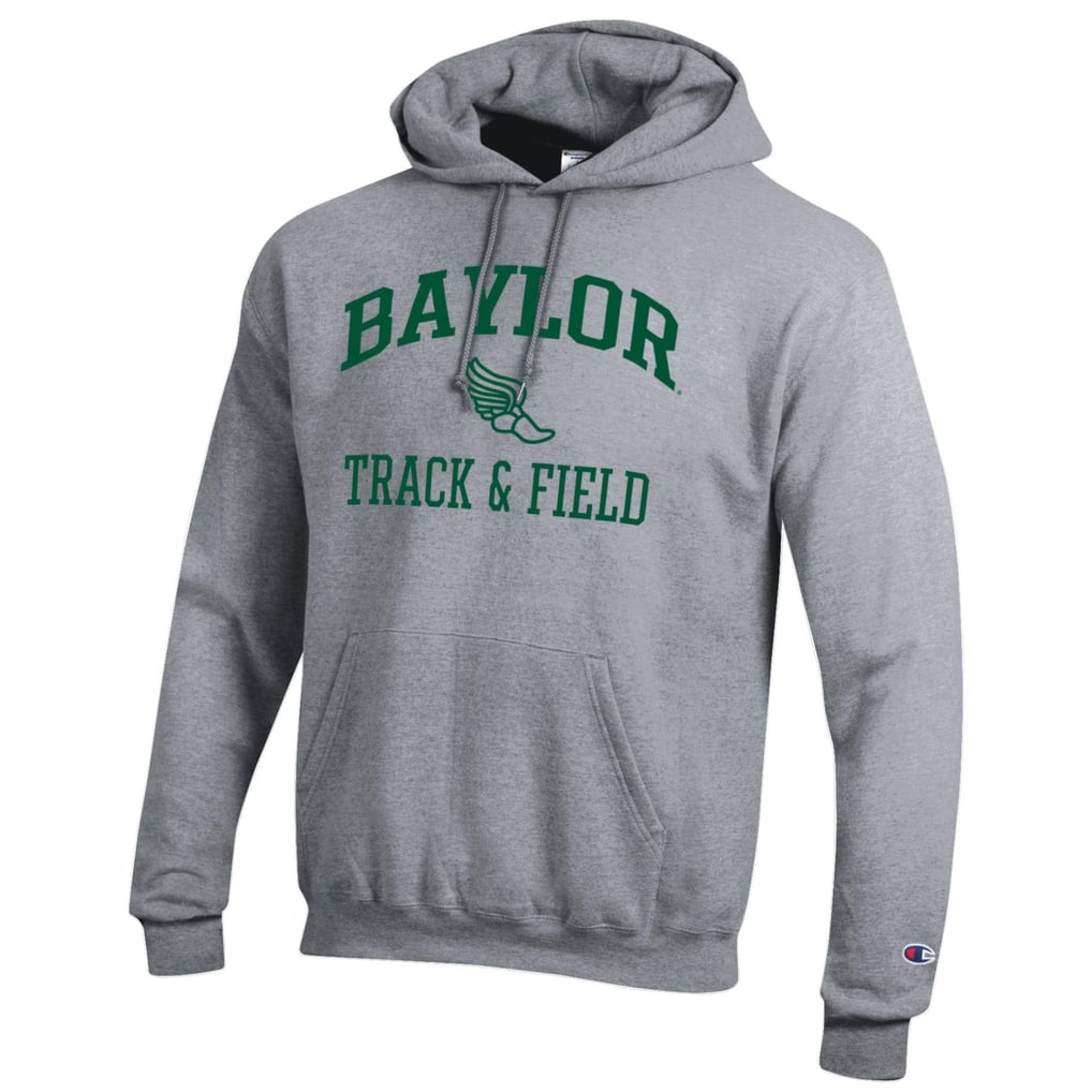  Baylor Bears Champion Track & Field Icon Powerblend Pullover Hoodie - Gray