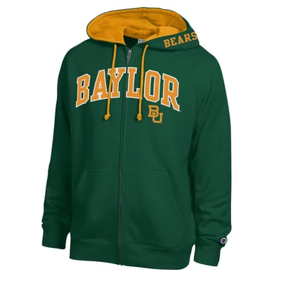Baylor Bears Champion Arch Logo Full-Zip Fleece Hoodie - Green