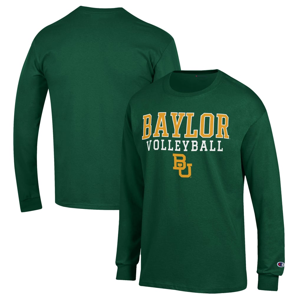 Baylor Bears Champion Stack Logo Volleyball Powerblend Long Sleeve T-Shirt - Green