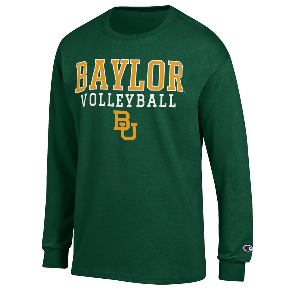 Baylor Bears Champion Stack Logo Volleyball Powerblend Long Sleeve T-Shirt - Green