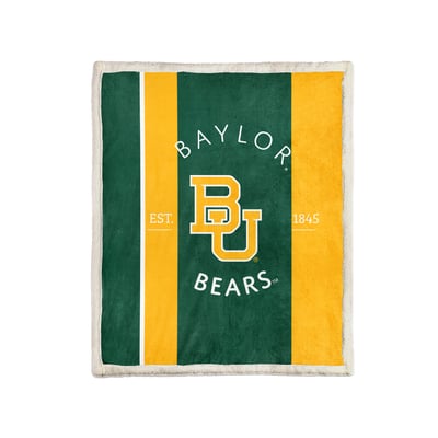 Baylor Bears Pegasus Block Stripe 50" x 60" Ultra Cozy Sherpa Blanket